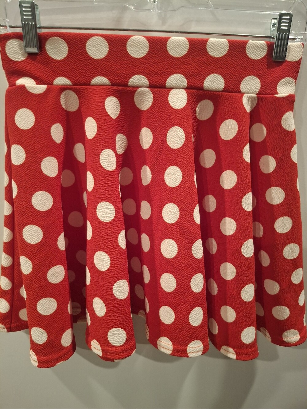 Red Polka Dot Skater Skirt - Playful Flared Circle Skirt